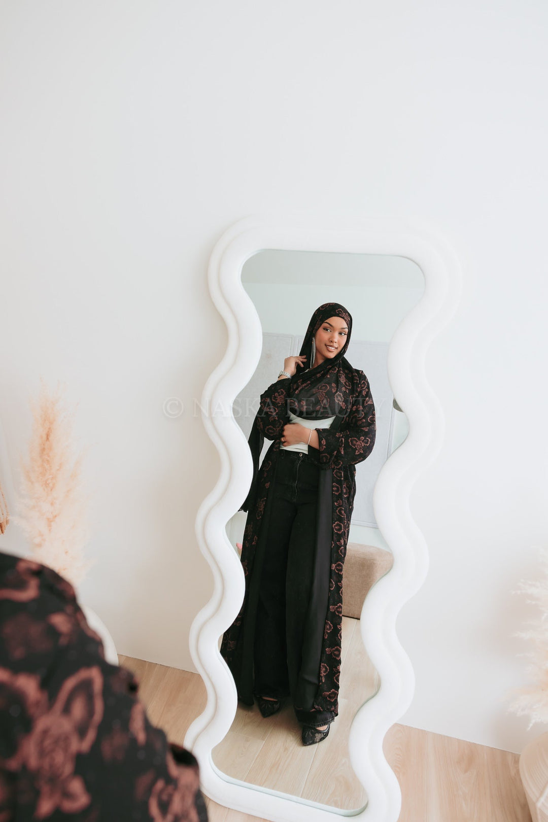 Sabrin Open floral Abaya