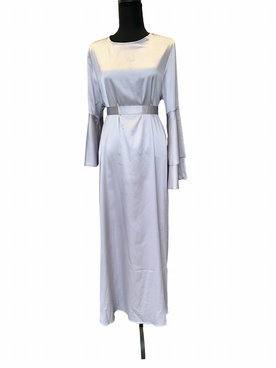 Flared sleeve satin dress