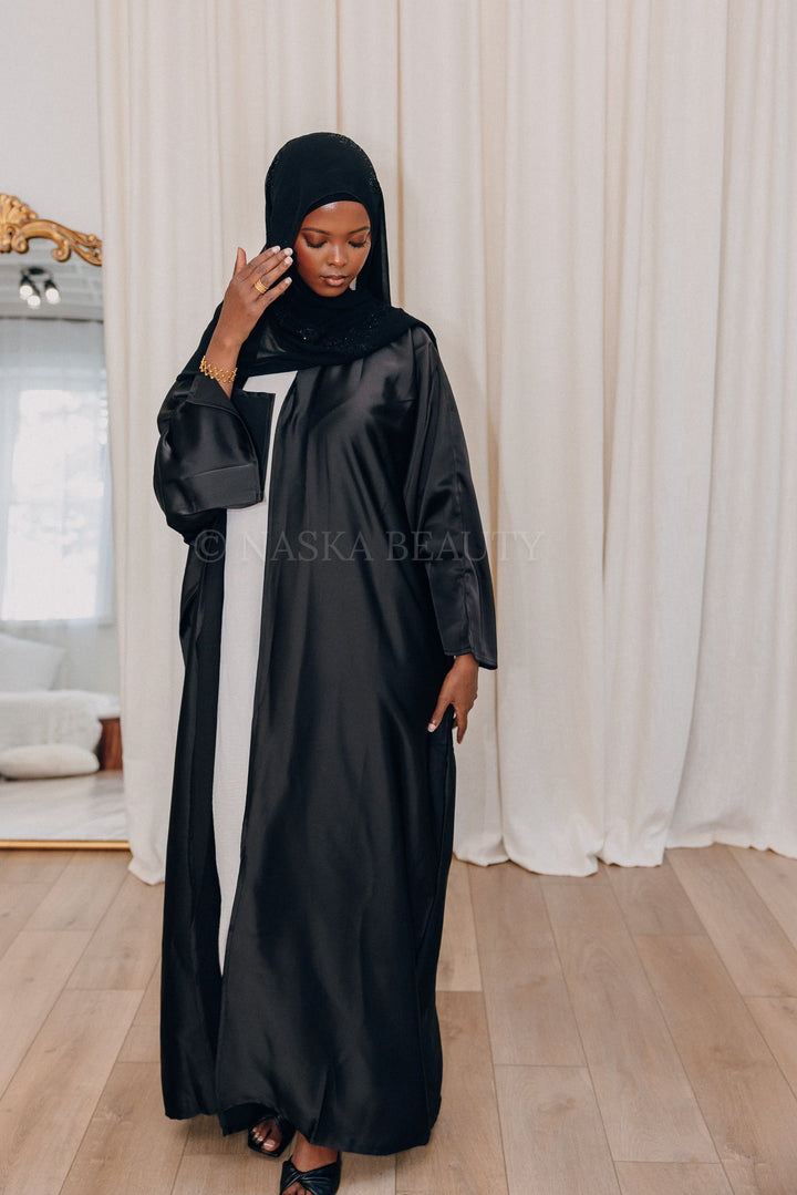 Lumière Ribbed Silk Abaya