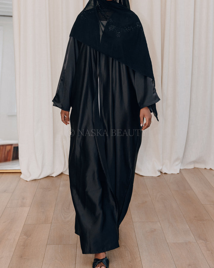 Lumière Ribbed Silk Abaya