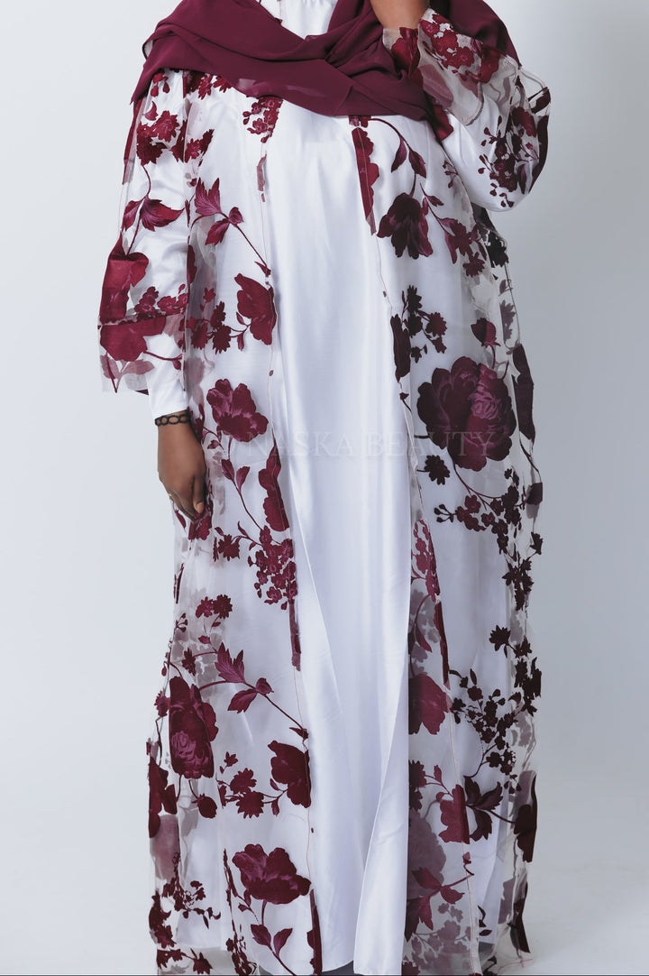 Floral Silk Organza Abaya 2.0