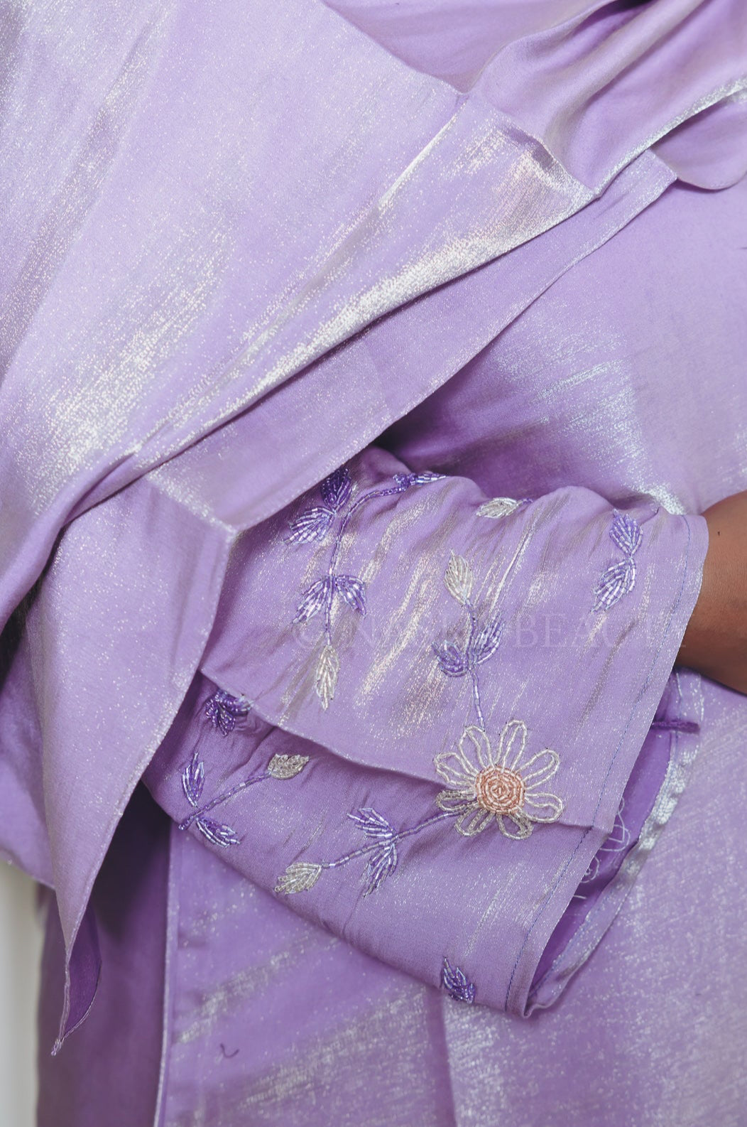Floral Handwork Organza Abaya Set