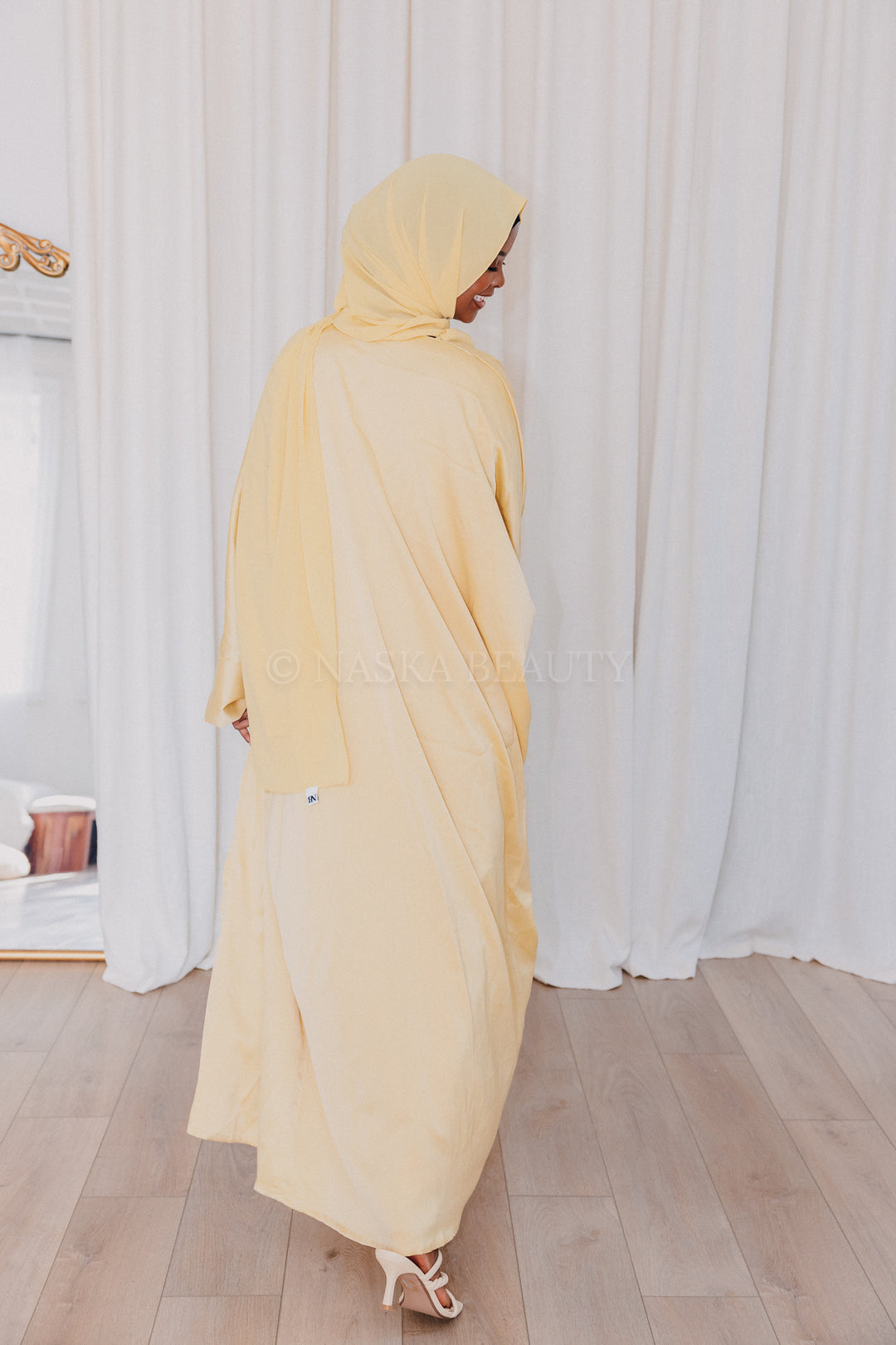 Lumière Ribbed Silk Abaya