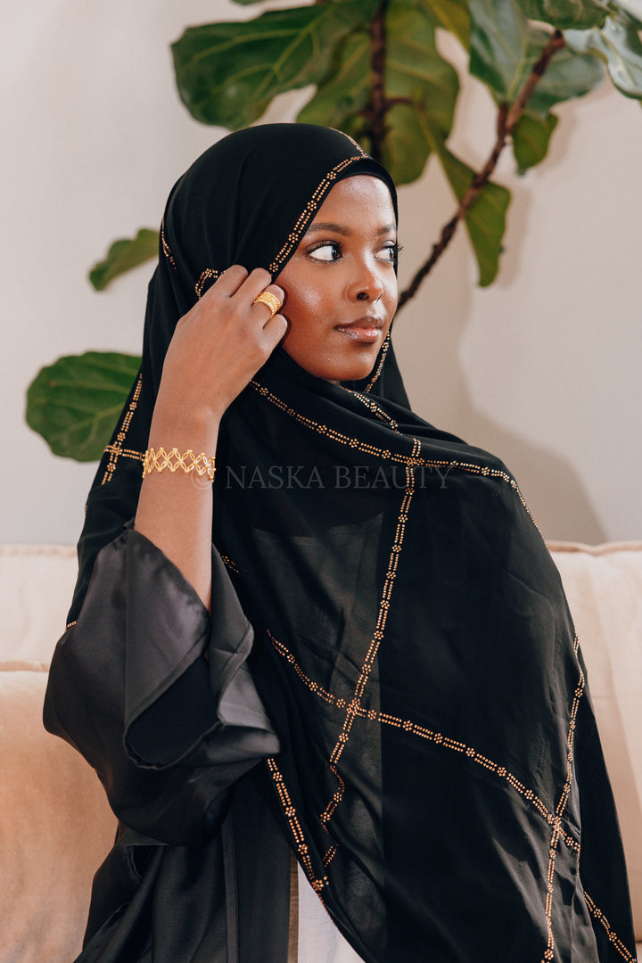 Small Floral Rhinestone hijab
