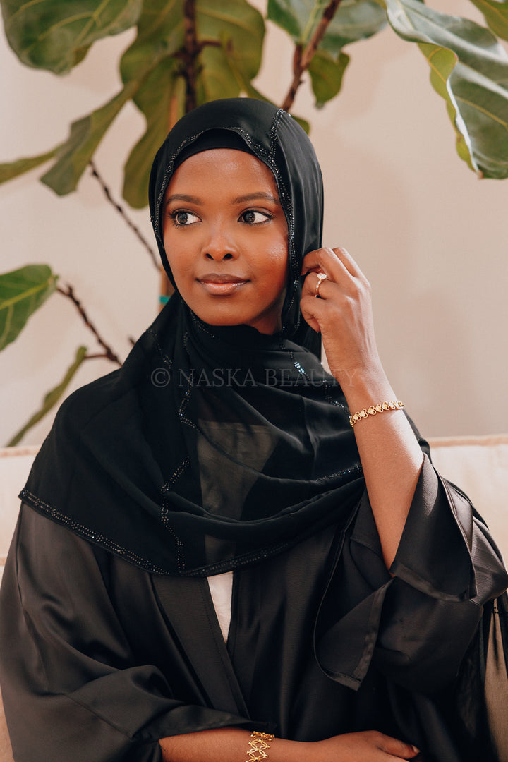 Small Floral Rhinestone hijab