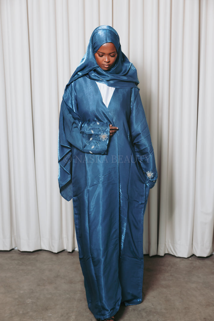 Floral Handwork Organza Abaya Set