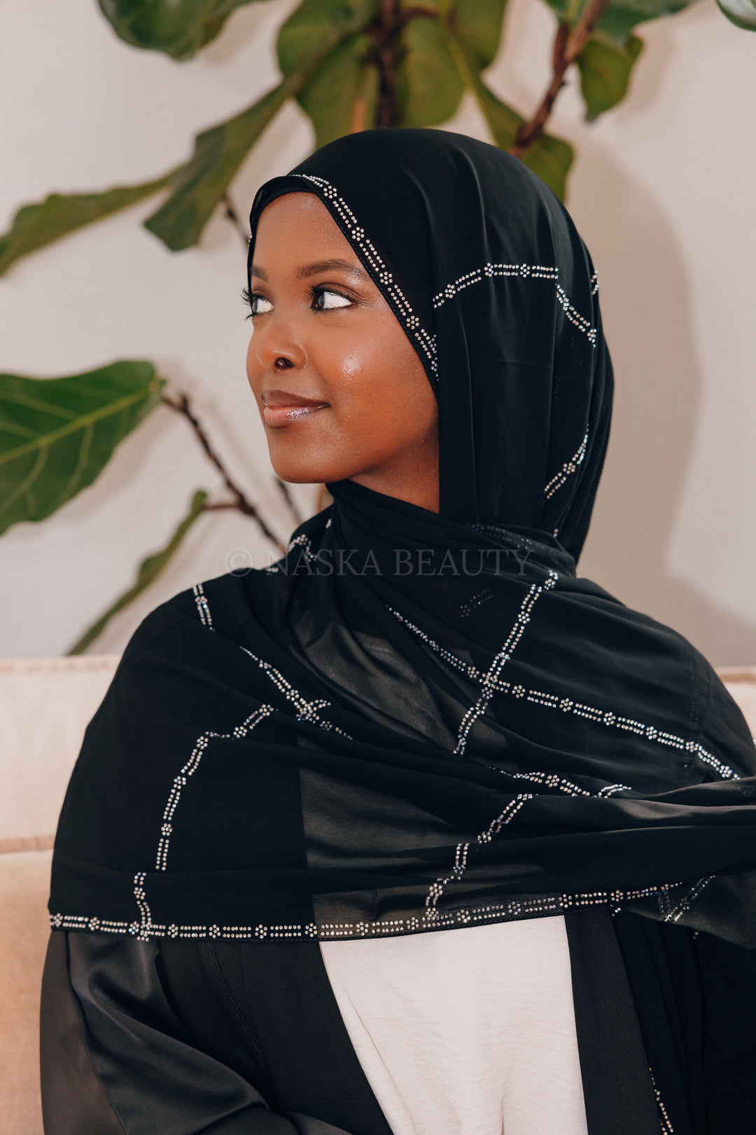 Small Floral Rhinestone hijab