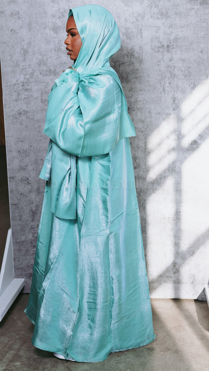 Floral Handwork Organza Abaya Set
