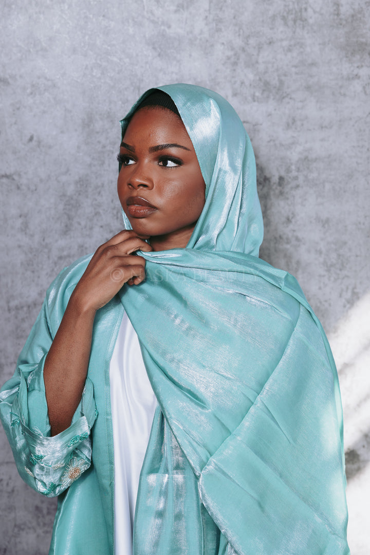 Floral Handwork Organza Abaya Set