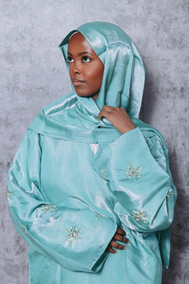 Starlight Handwork Organza Abaya Set