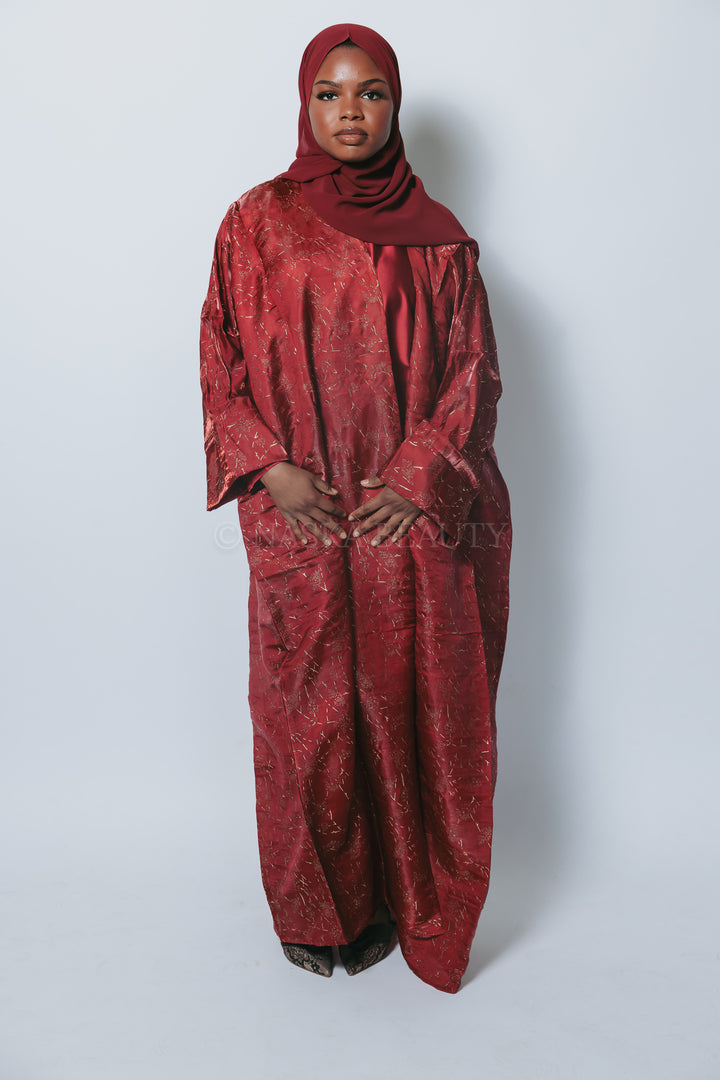 Gold Foil Silk Organza Abaya