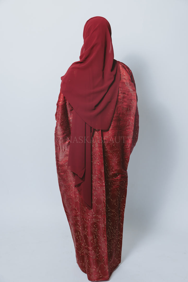 Gold Foil Silk Organza Abaya