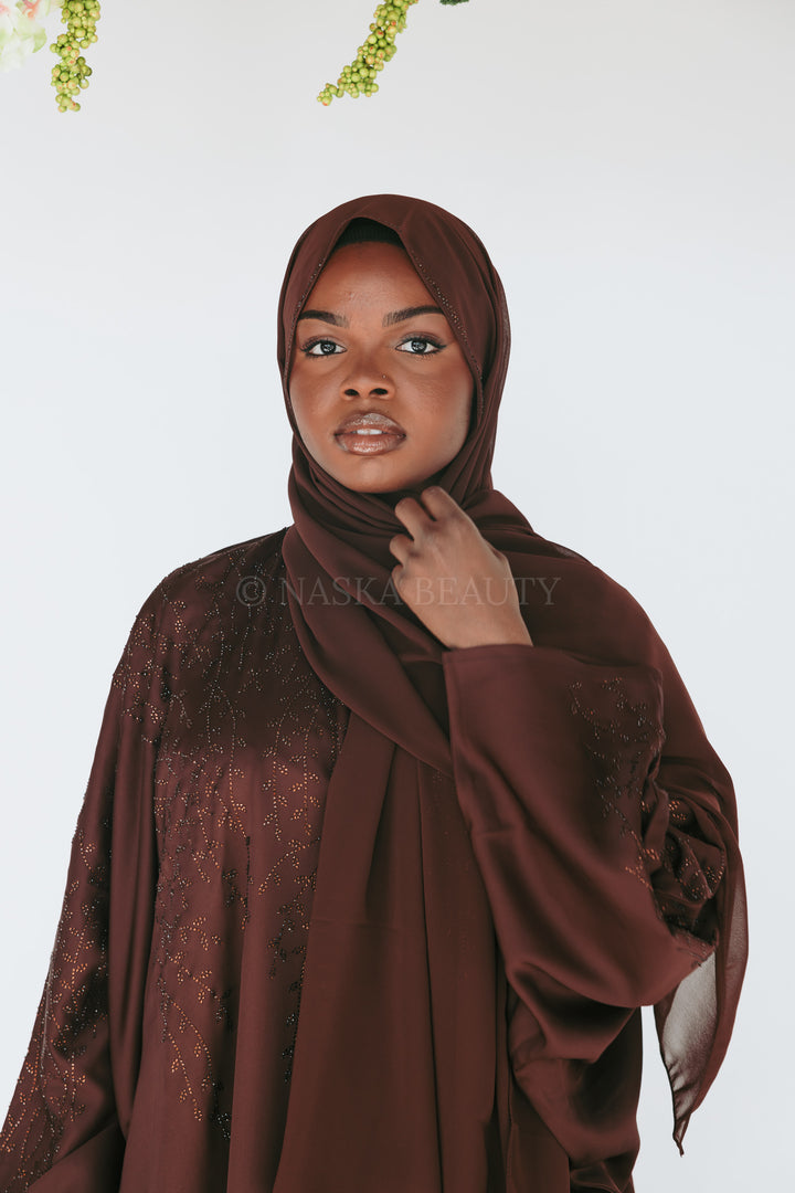 Leaf Detail Batwing Abaya