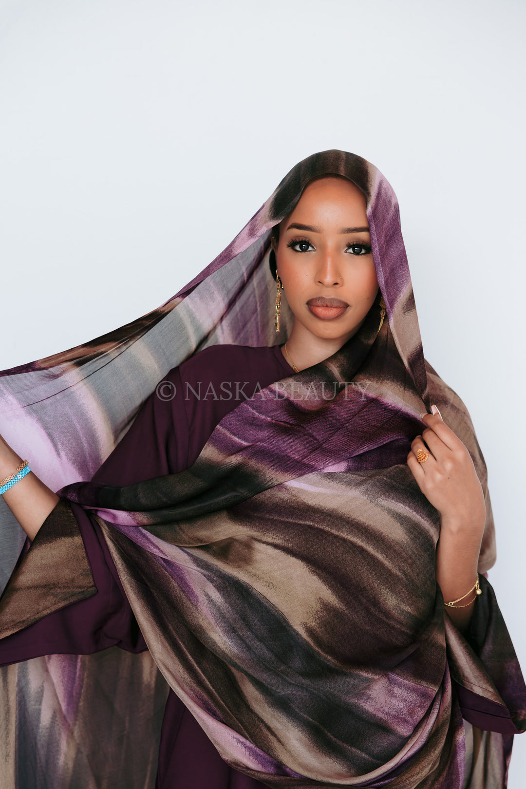 Striped abaya set