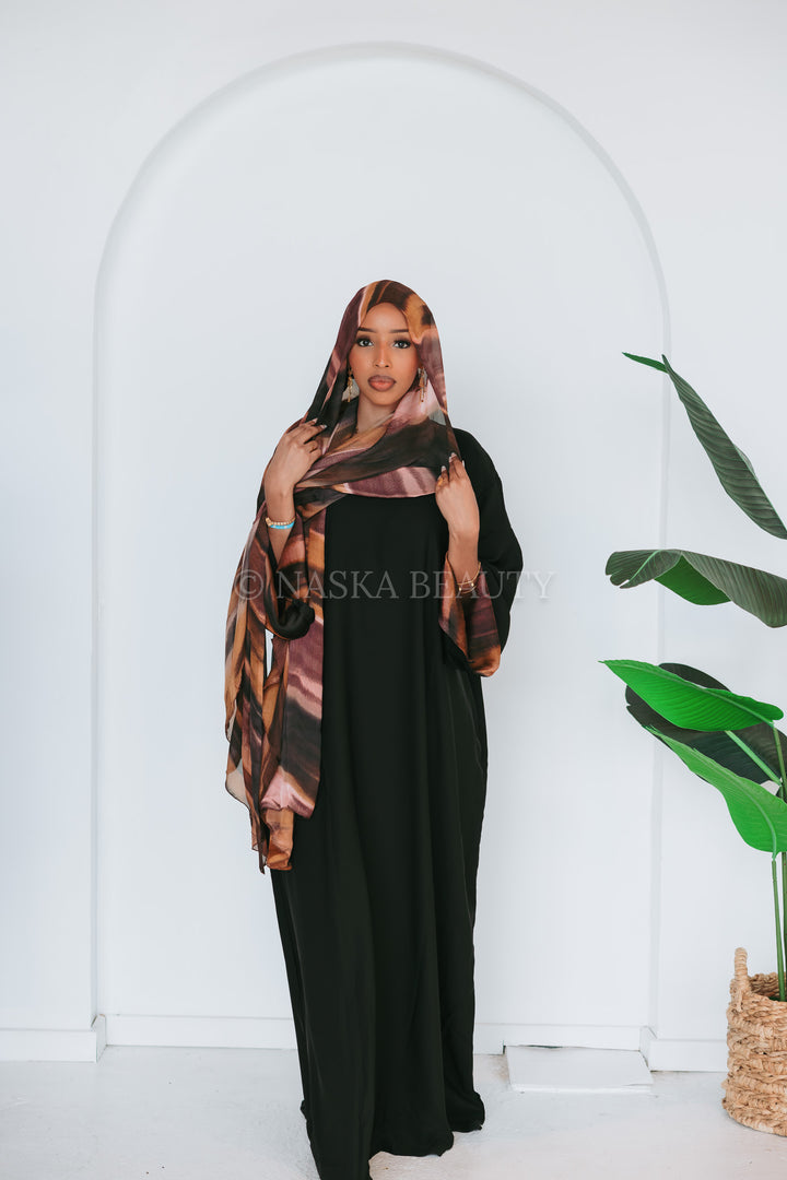 Striped abaya set