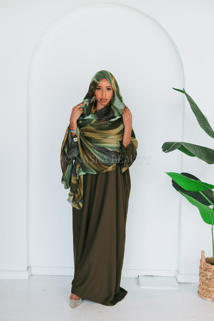 Striped abaya set