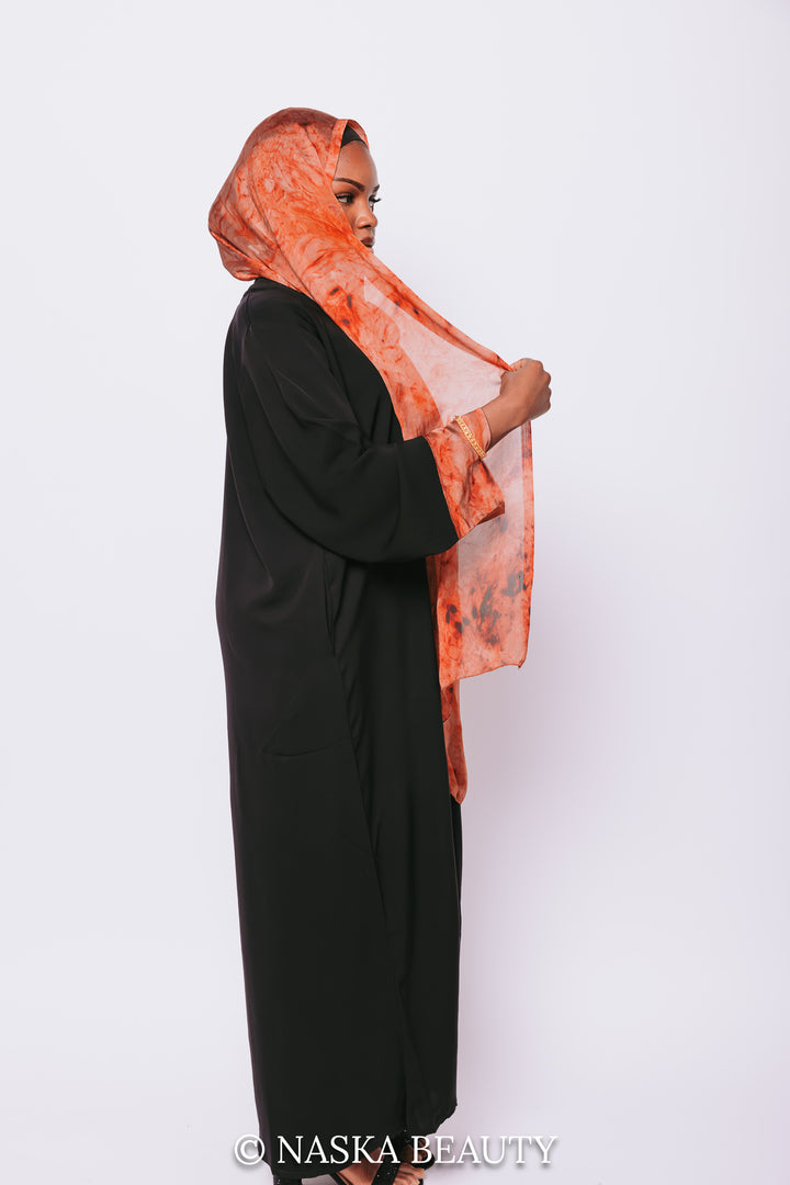 Cuff Printed Abaya Set