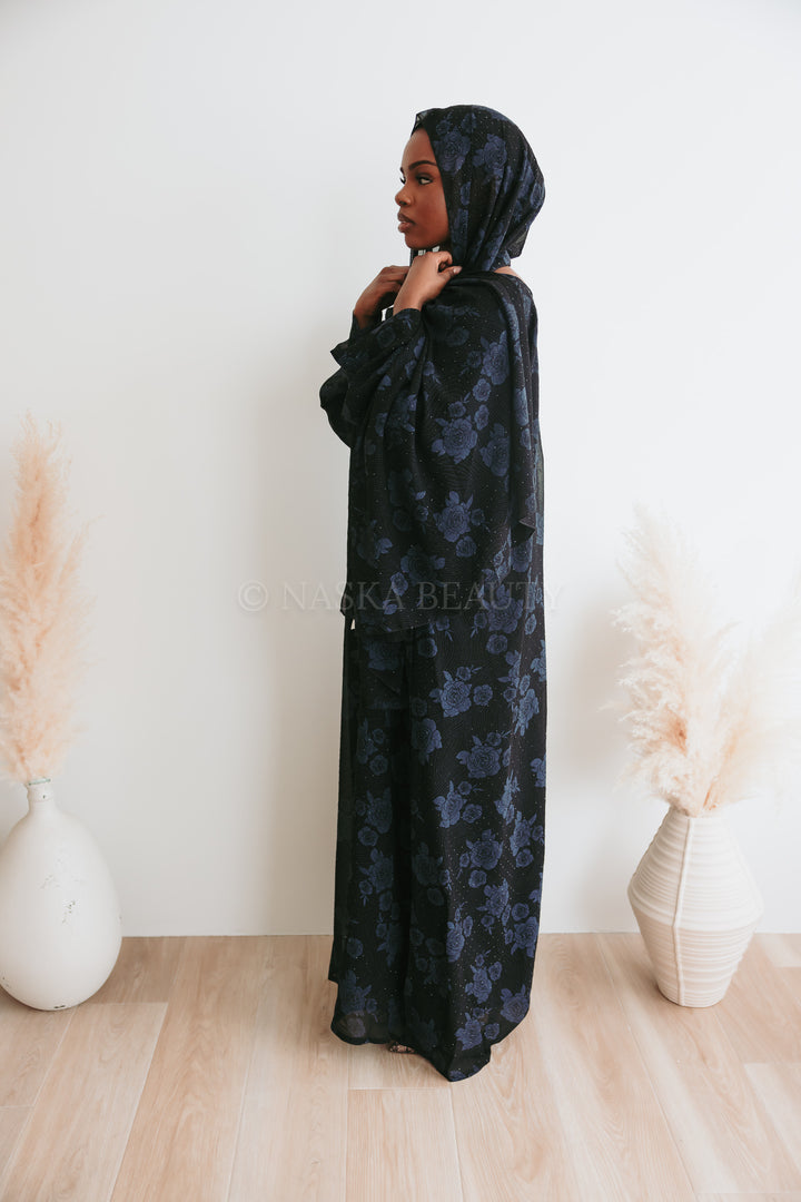 Bilan closed floral Abaya