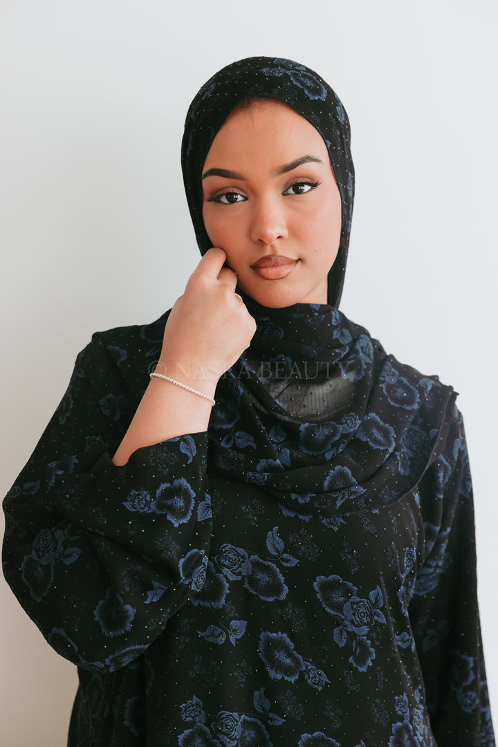 Sabrin Open floral Abaya