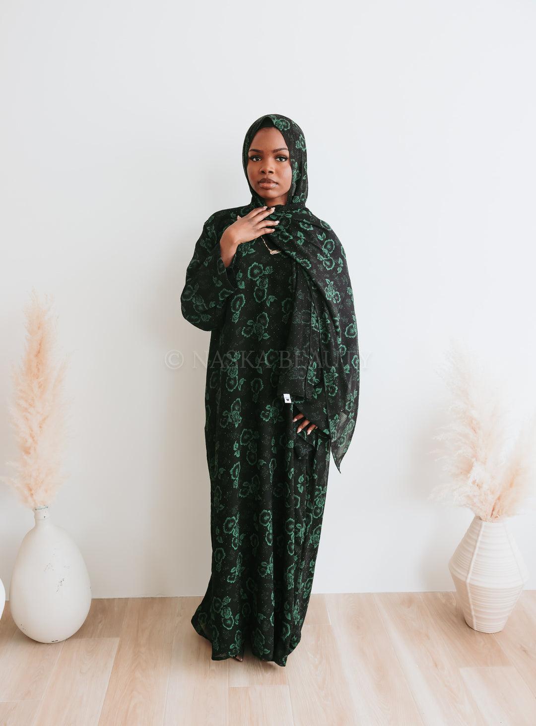 Sabrin Closed floral Abaya