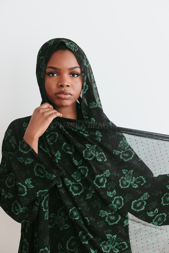 Sabrin Closed floral Abaya