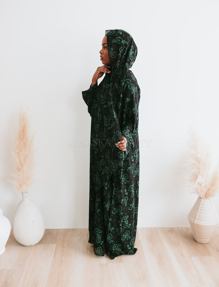 Sabrin Closed floral Abaya