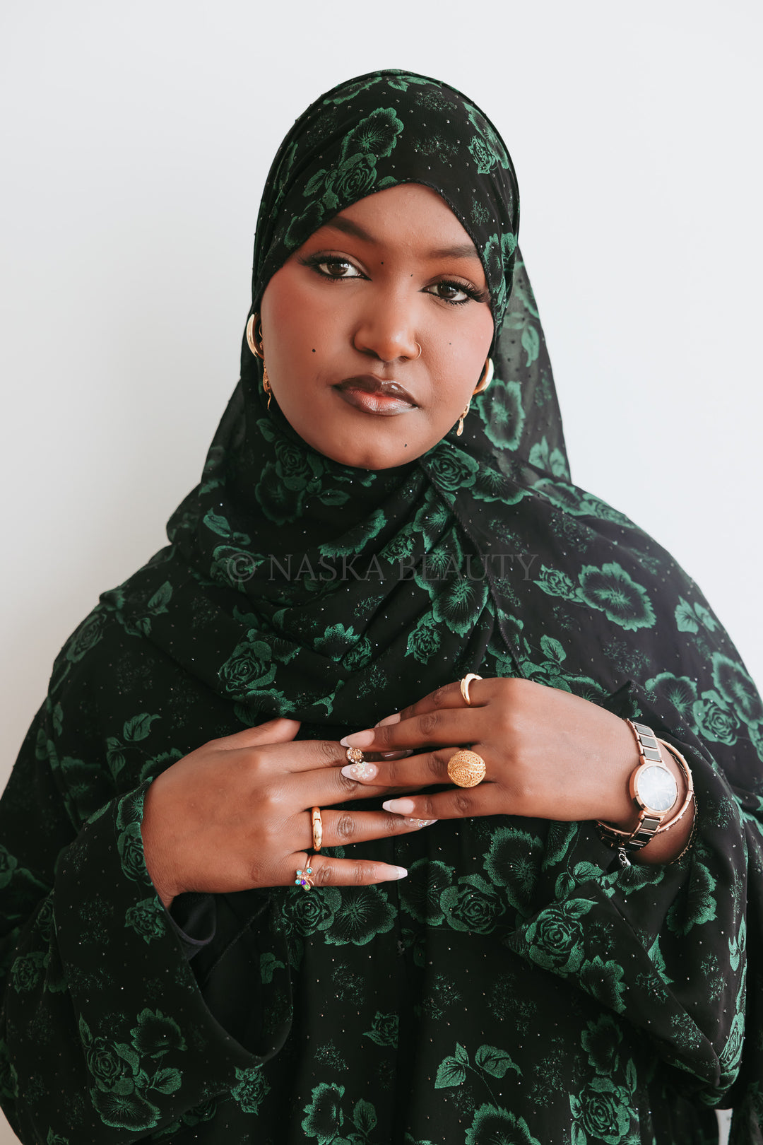 Sabrin Closed floral Abaya