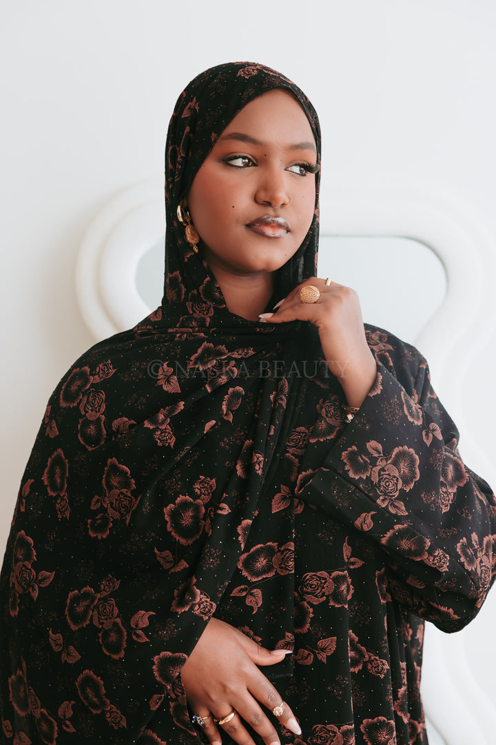 Sabrin Closed floral Abaya