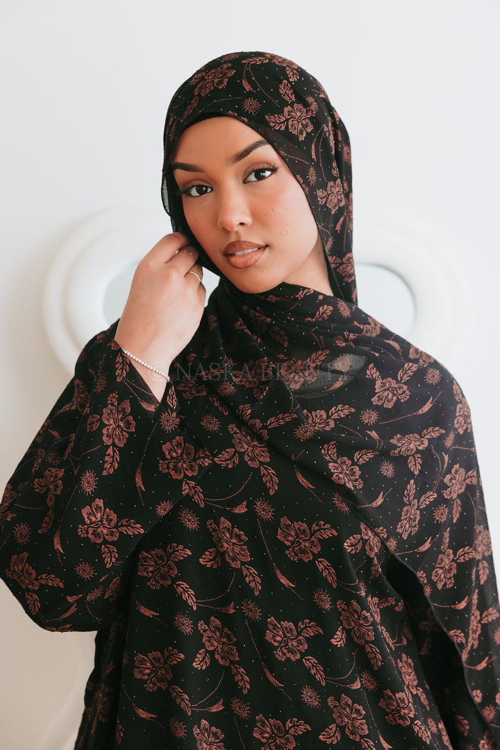 Ayan Open Floral Abaya