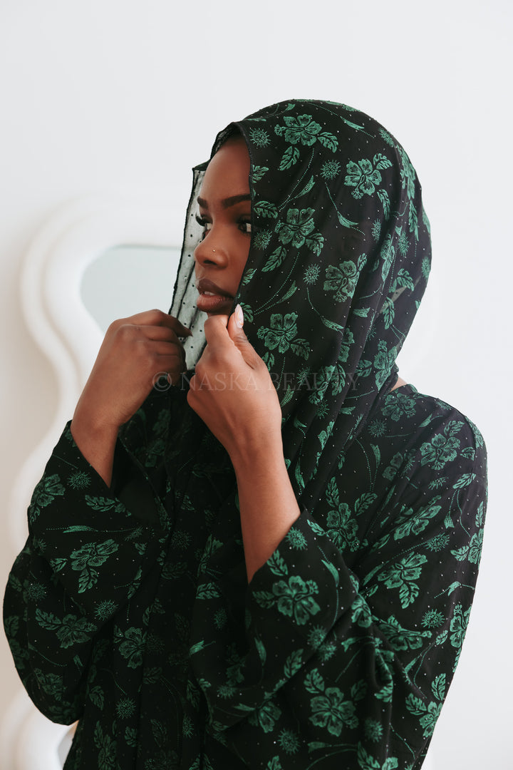 Ayan Open Floral Abaya