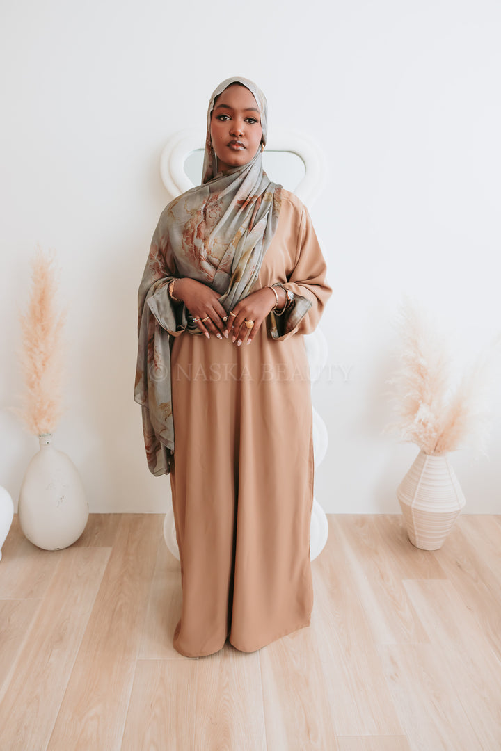 Printed Sleeve Closed Abaya