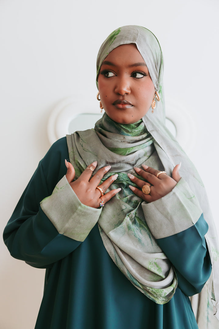 Cuff Printed Abaya Set