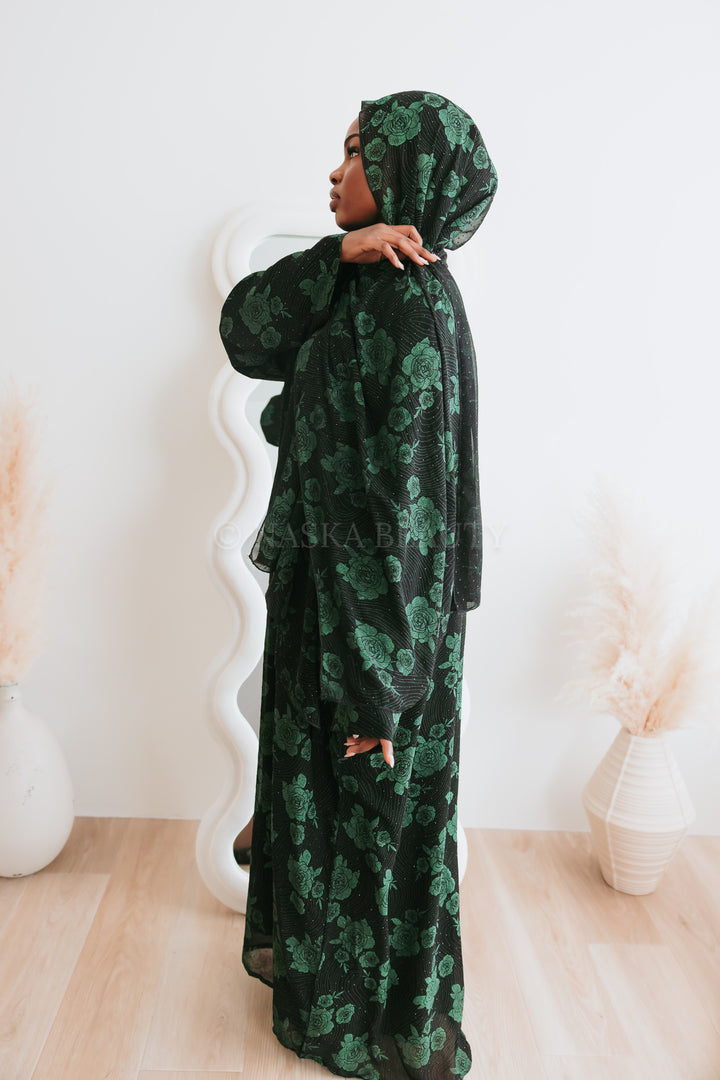 Bilan closed floral Abaya
