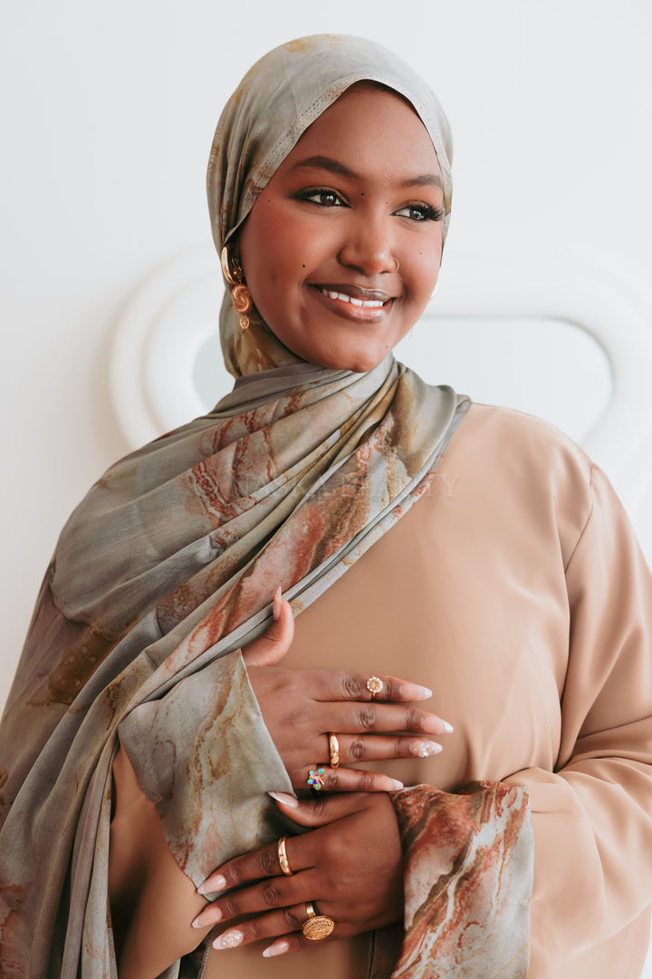 Cuff Printed Abaya Set