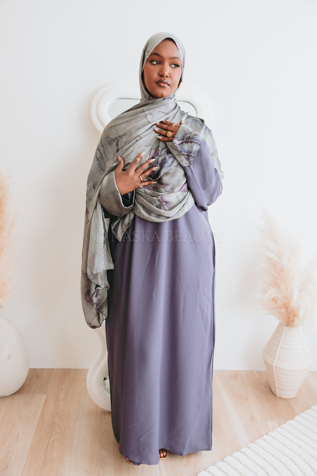 Cuff Printed Abaya Set