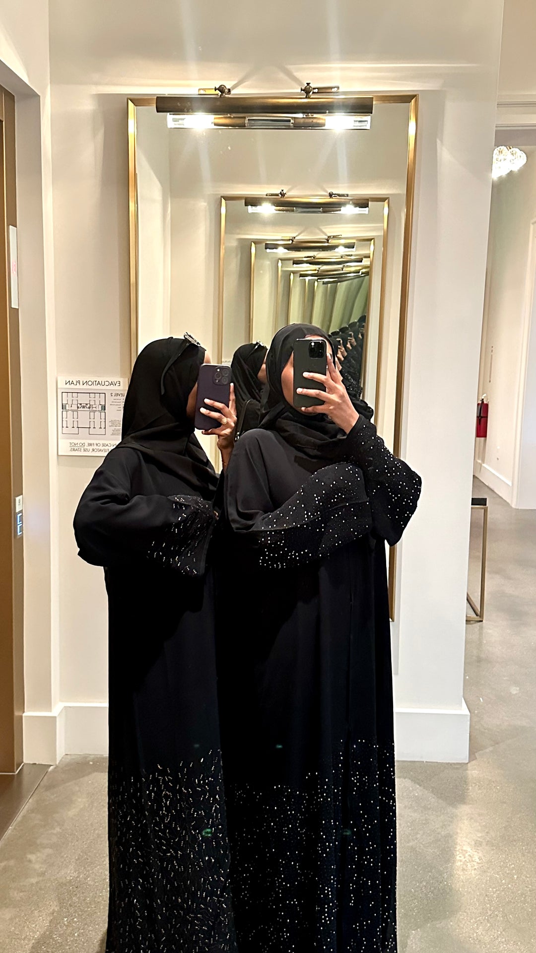 Double chiffon abaya