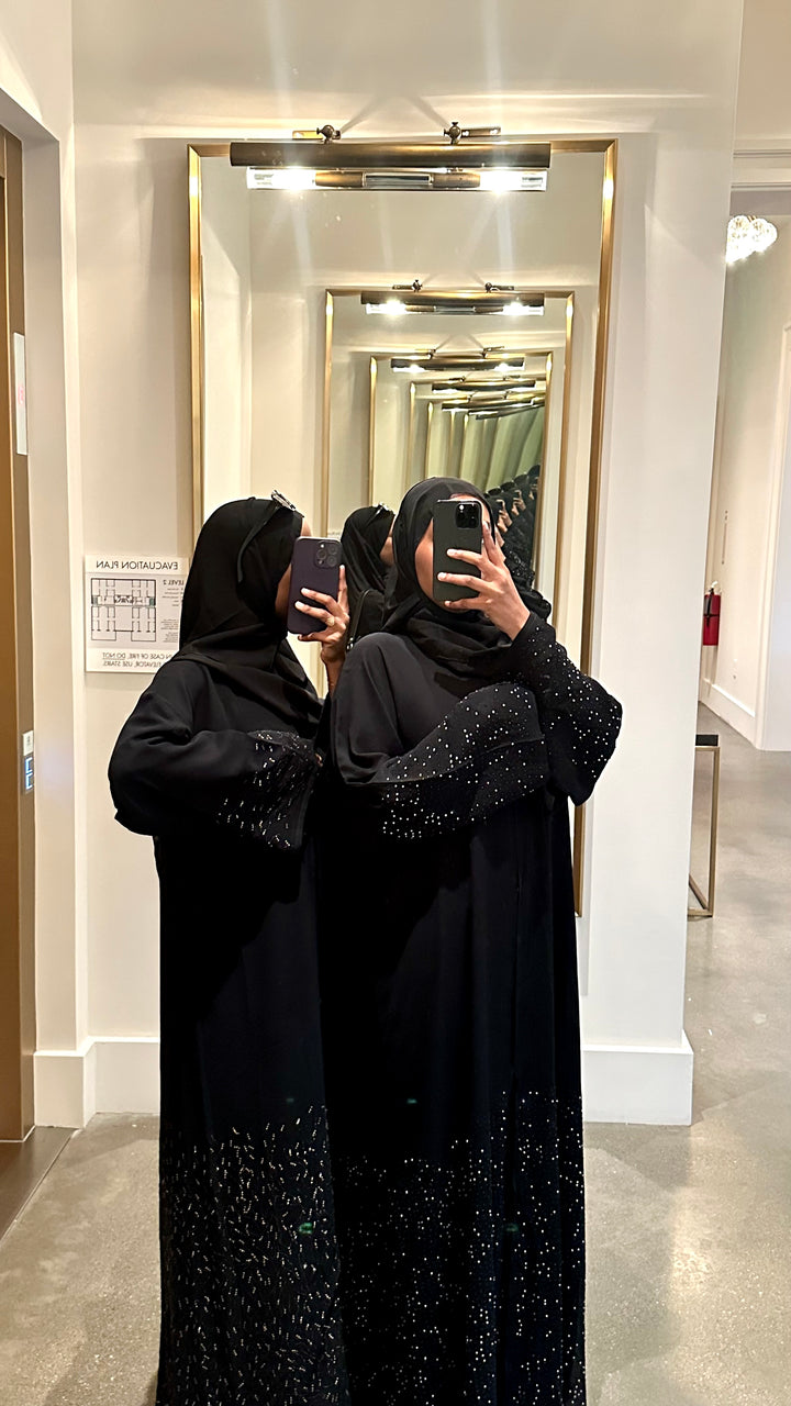 Double chiffon abaya