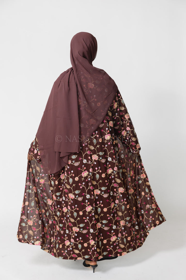 Hand-Beaded Embroidered Abaya – 3 Piece Set