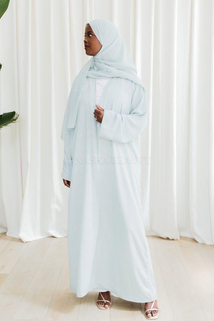 Mint Stripped Abaya