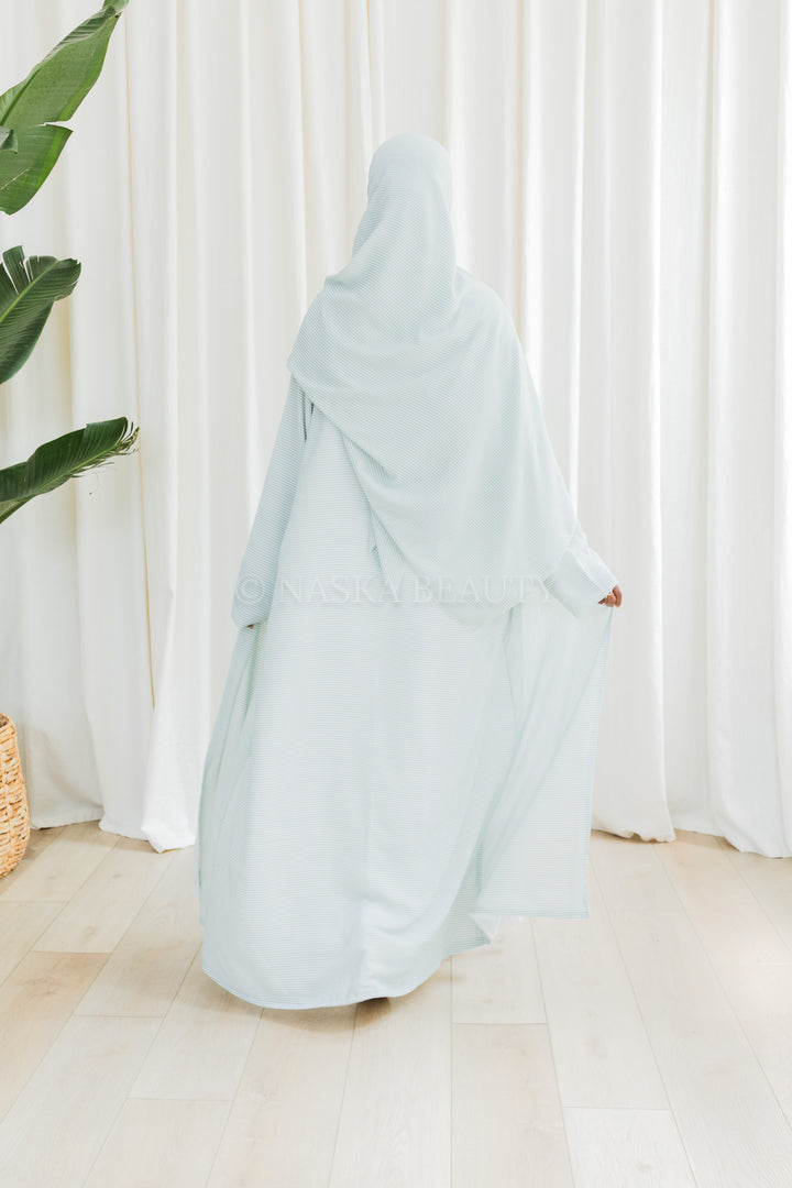 Mint Stripped Abaya