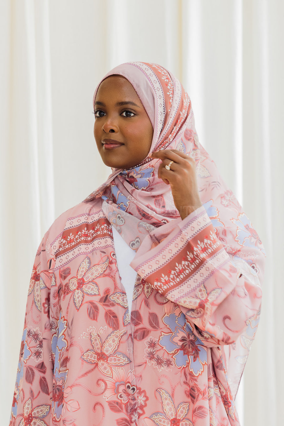 Silk Chiffon Floral Printed Abaya