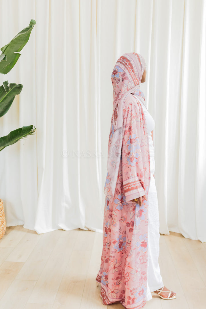 Silk Chiffon Floral Printed Abaya