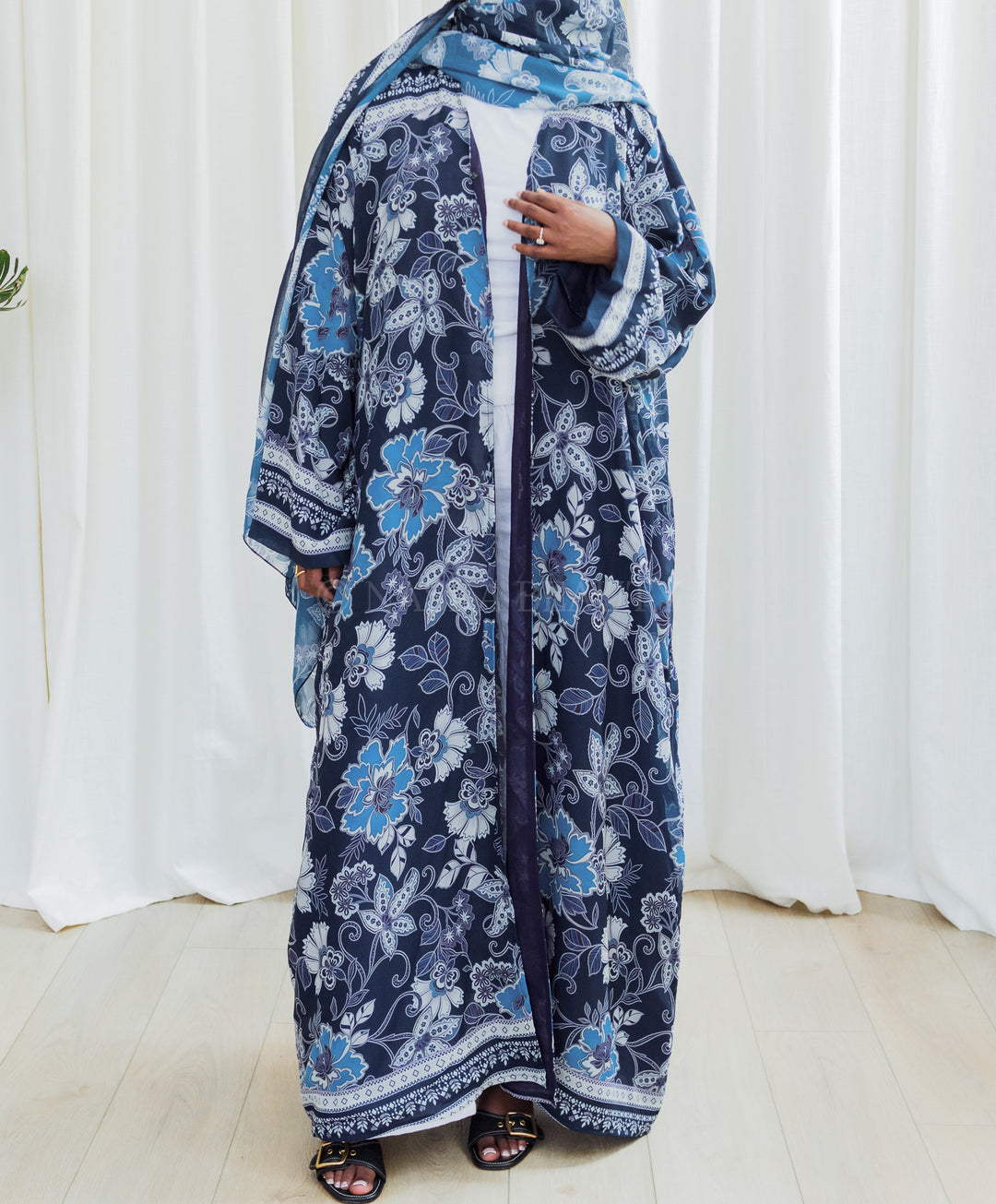 Silk Chiffon Floral Printed Abaya