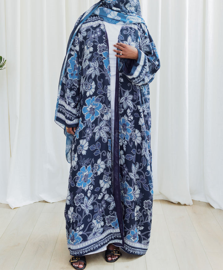 Silk Chiffon Floral Printed Abaya