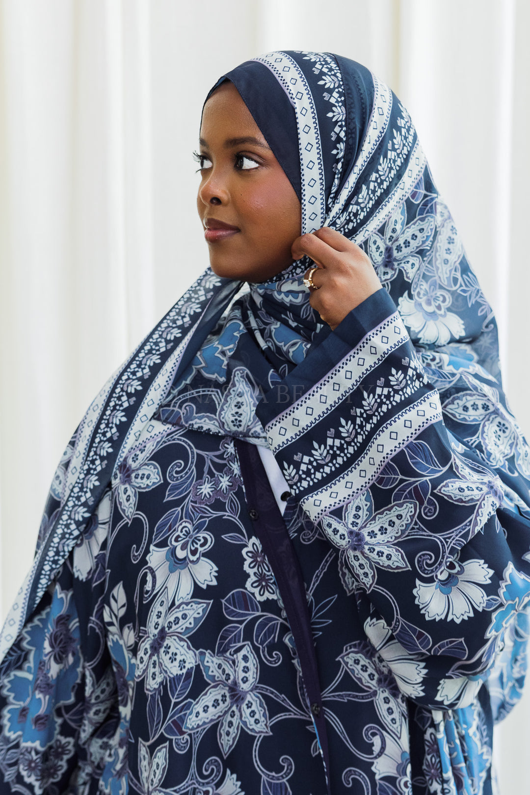 Silk Chiffon Floral Printed Abaya