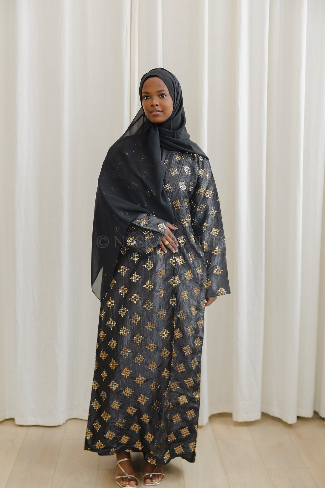 Black Embellished Abaya Set