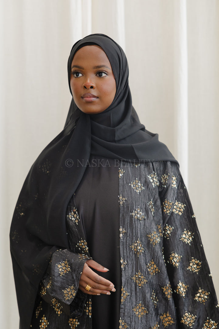 Black Embellished Abaya Set