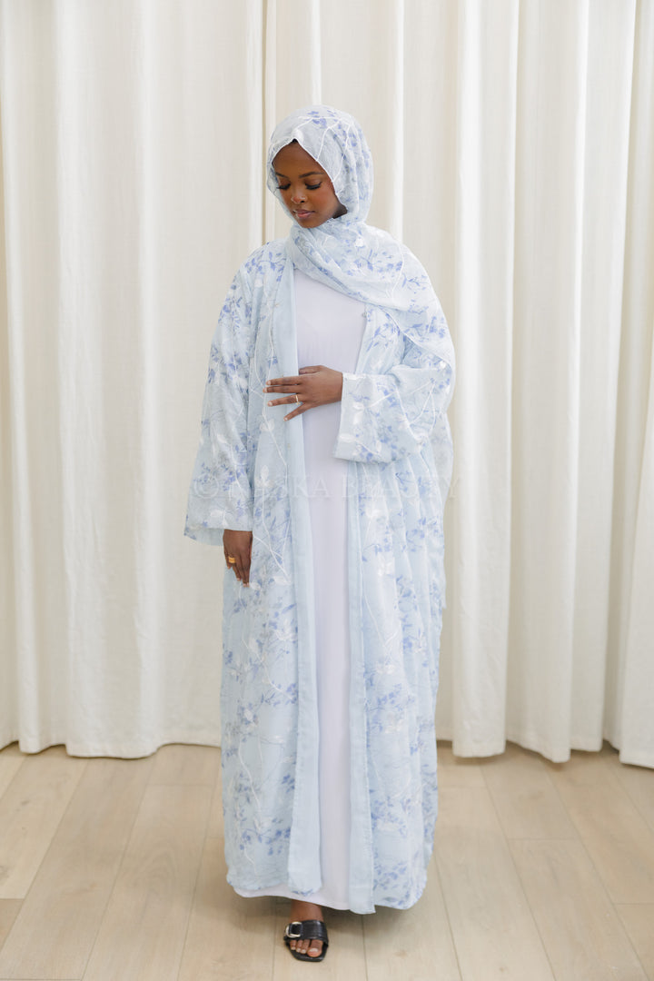 Blue embroidery Abaya .2