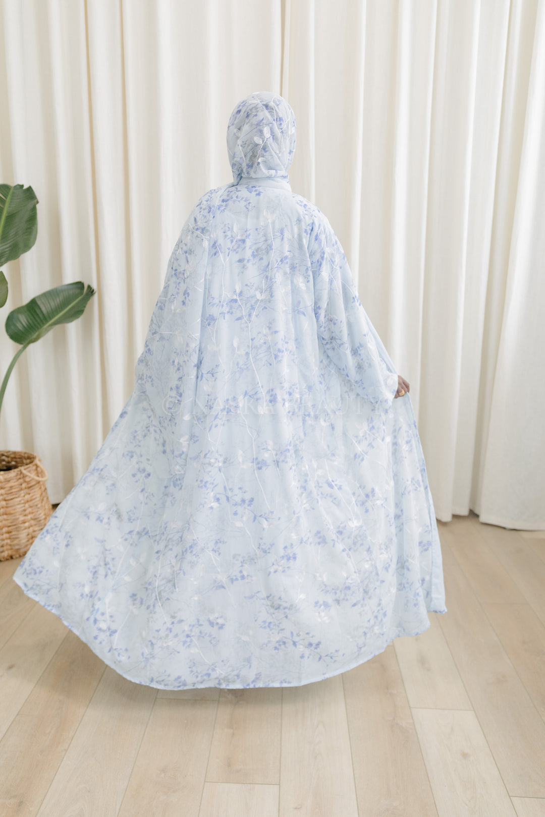 Blue embroidery Abaya .2