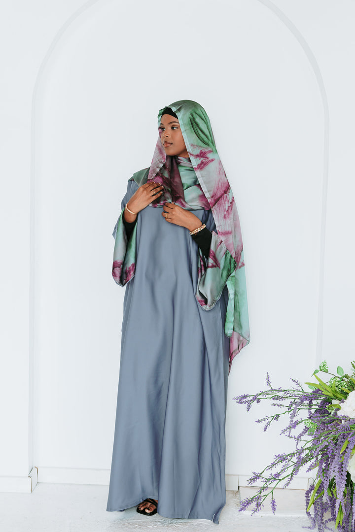 Fuchsia Water Color Abaya Set